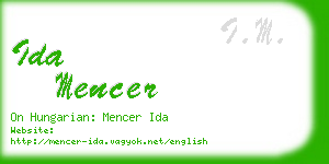 ida mencer business card